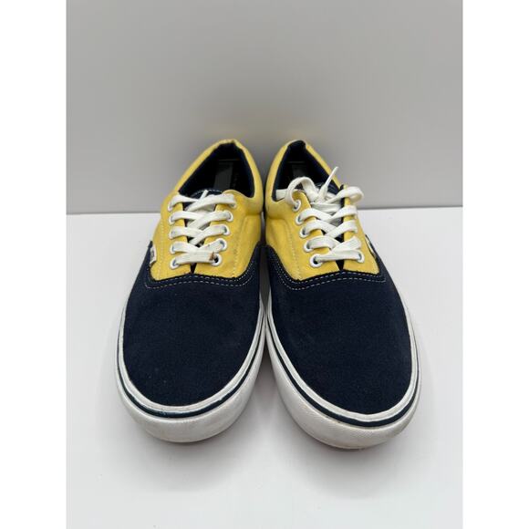 Size 9 - Vans Off The Wall Men's Blue Yellow‎ Suede Canvas Dress Sneaker 500664 - Picture 3 of 10